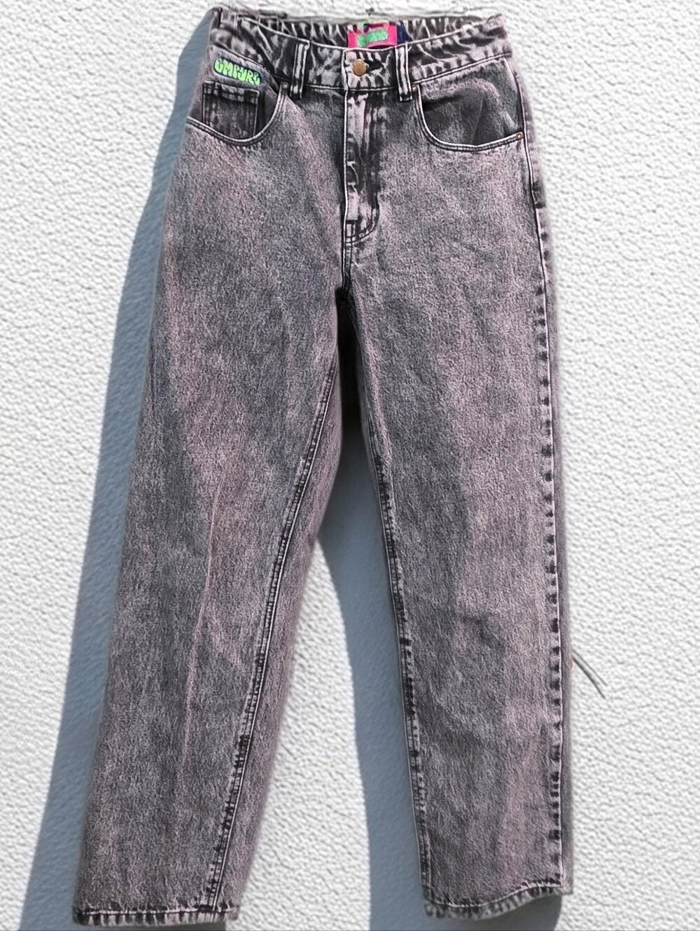 982 Empyre Tori Black Acid Wash Skate Jeans Wide Leg Skater Size 2